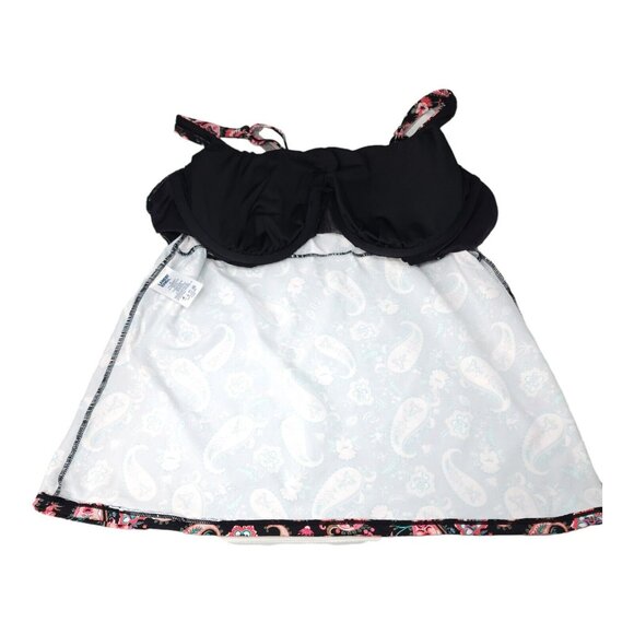 Lands End Tankini Swim Top Size 12 Square Neck Underwire Bra Swimsuit $78 - Picture 5 of 12